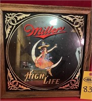 Miller High Life Advertising Sign 14" X 14"