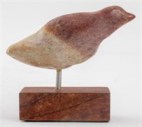 Joan Shapiro Bird Raspberry Alabaster Sculpture