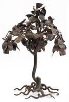 Signed Cast Iron Tree Form Table Lamp