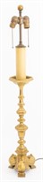 Neoclassical Brass Altar Candelabra Mounted Lamp