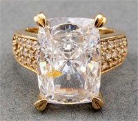 14K Yellow Gold Radiant-Cut CZ Ring