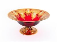 Salviati Murano Gilded & Enameled Ruby Glass Bowl