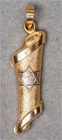 Judaica 14K Yellow & White Gold Mezuzah Pendant