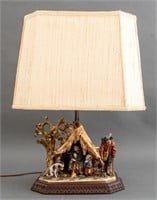 Staffordshire Style Figural Group Mounted as Lamp