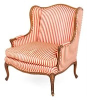 Louis XV Style Upholstered Wood Bergere