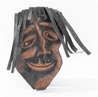 Mid-Century Copper Repousse Mask of Comedy