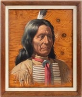 Arthur Sarnoff "Red Cloud" Acrylic on Wood Panel