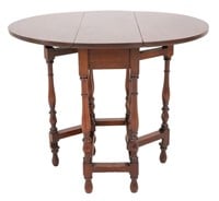 William & Mary Style Mahogany Drop Leaf Low Table