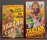 Tarzan Enameled Tin Replica Signs, 2