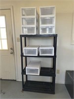Plastic shelf and stackable storage