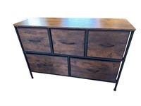 Brown five drawer storage cabinet