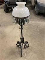Vintage Wrought Iron 43" Lamp w/ Prisms