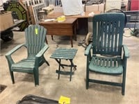 2 Lawn Chairs & Folding Table