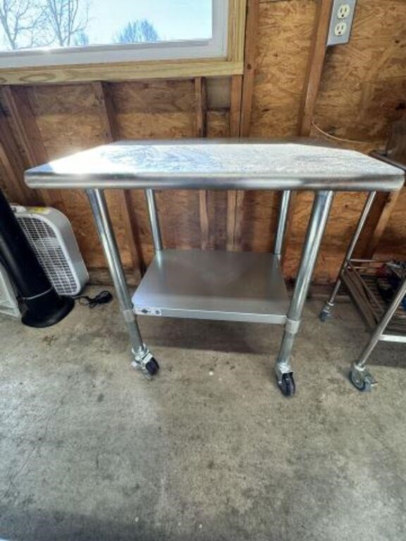 Industrial style, stainless kitchen table