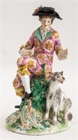 English Porcelain Figural Group of Dandy & Dog