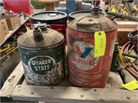 Vintage Metal Gas Cans - Quaker State & Valvoline