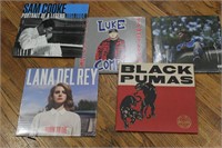 Five vinyl records