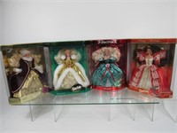 LOT OF 5 HAPPY HOLIDAY BARBIES: