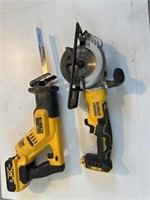 2 DEWALT cordless tools