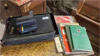 Vintage Polaroid camera, vintage  books &