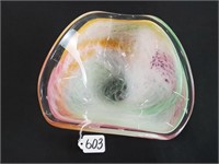 Colorful Art Glass Candy Dish