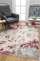Rug Branch Vogue Contemporary Abstract Red Grey In