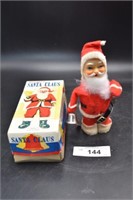 1950's Mechanical Wind up Santa Claus  With Box