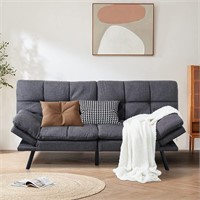 Opoiar Convertible Memory Foam Sleeper Sofa  Grey