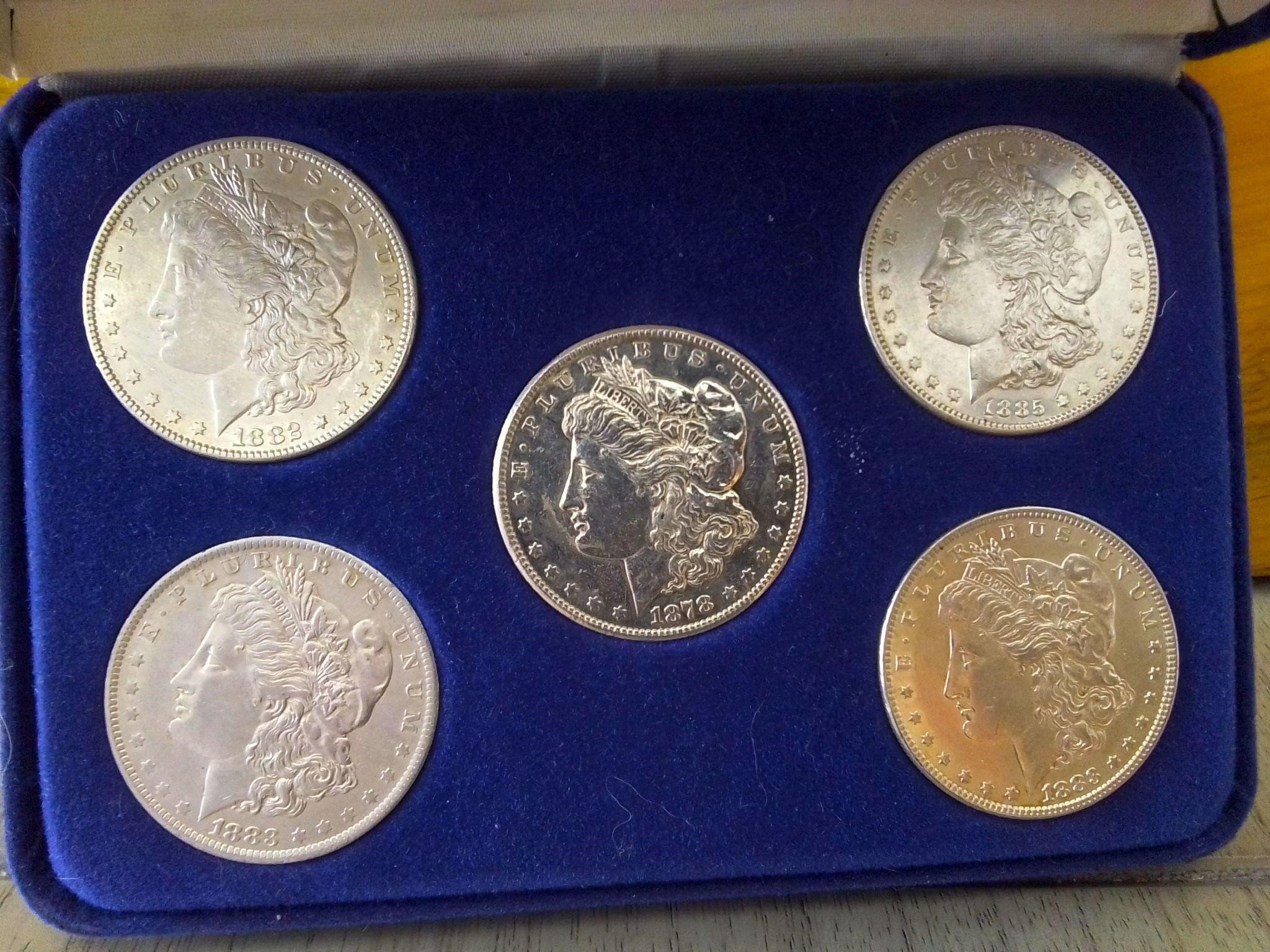 Morgan Silver Dollar 5 Coin Collection