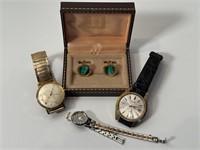 Vintage Seiko Watches & Malachite Cufflinks