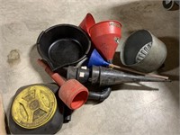 LOT OF MIX FUNNELS / GALVANIZED / OIL CATCH CAN