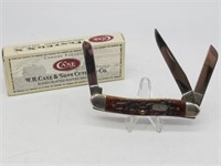 CASE XX  CHESTNUT BONE 3 BLADE POCKET KNIFE W/BOX