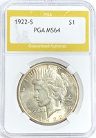 1922-S Silver Peace Dollar MS-64