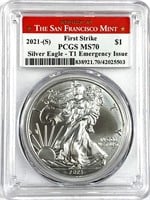 2021-(S) Silver Eagle FS T1 Emergency Issue MS-70