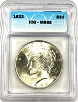 1922 Silver Peace Dollar MS-65