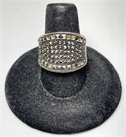 Sterling Marcasite Ring 8 Grams Size 7.75