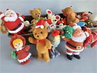 Vintage Christmas Ornament Lot - Flocked Santas