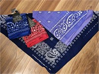 Bandana Lot Blue, Lavender, Red - some are new