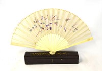 Chinese Fan with Wood Box