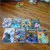 Eight random comic books