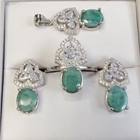 $650 Silver Emerald Set