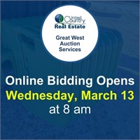 Online bidding opens Wednesday, March 13, 2024 at