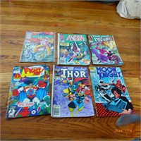 Six Marvel comic books