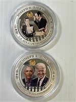 Biden & Obama Coins x2