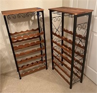 2 Metal & Wood Wine Racks