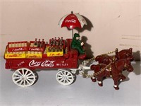 Coca-Cola Cast Iron Horse Drawn Wagon