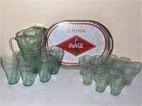 Coca-Cola Tray, Pitcher & Glasses