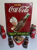 Coca-Cola Sign, Bottles & Trinket Boxes