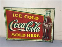 Ice Cold Coca-Cola Sold Here Metal Sign