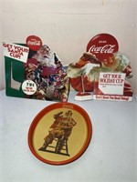 Coca-Cola Santa Advertising Pieces & Tray